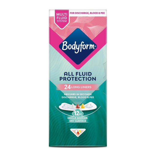 Bodyform Dailies Extra Protection Long Panty Liners, 24 Per Pack