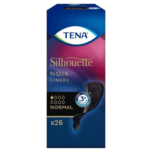Tena Lady Silhouette Black Incontinence Liners, 26 Per Pack