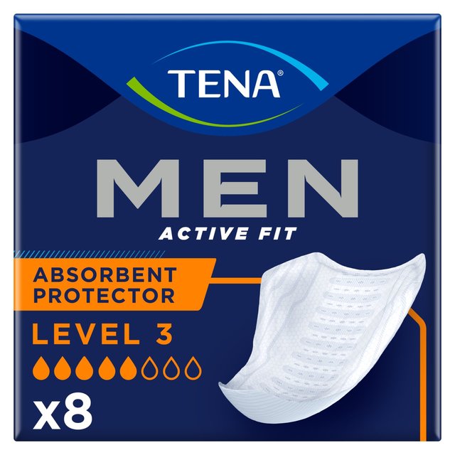 Tena for Men Incontinence Absorbent Protector Level 3, 8 Per Pack