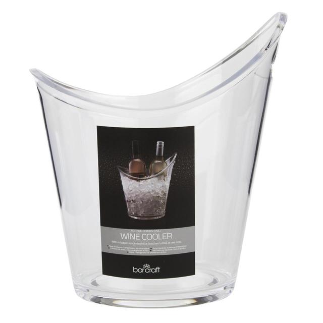 BarCraft Clear Acrylic Double Sided Drinks Pail/Cooler, 4.4L