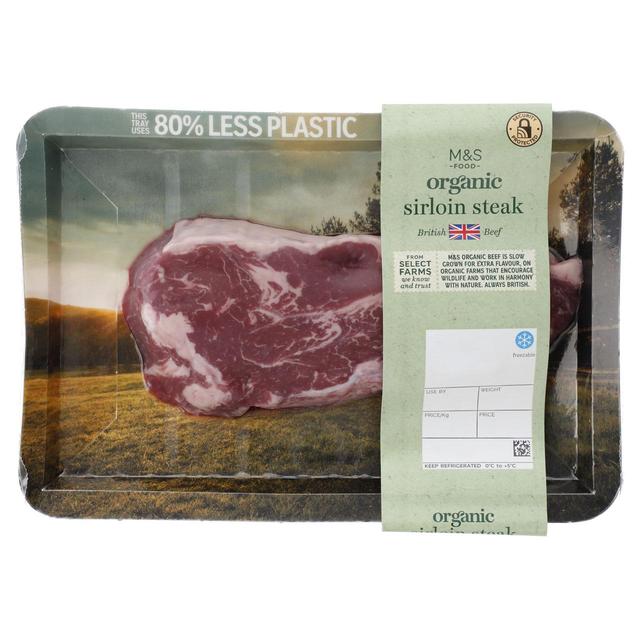 M & S Organic Beef Sirloin Steak, Typically: 250g