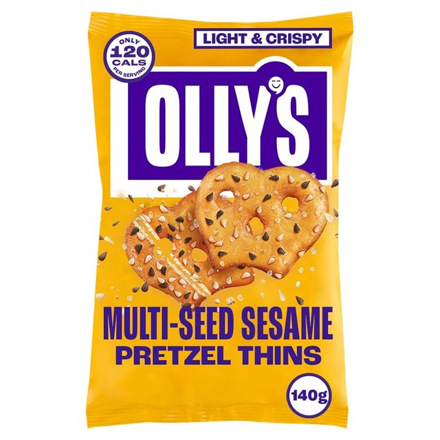 Olly’s Pretzel Thins, Multi-Seed Sesame, 140g