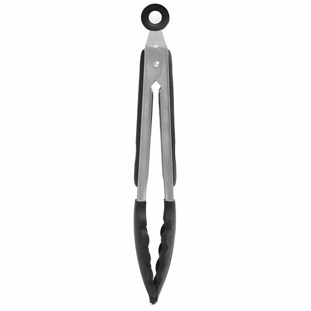 M & S Small Silicone Tongs Black