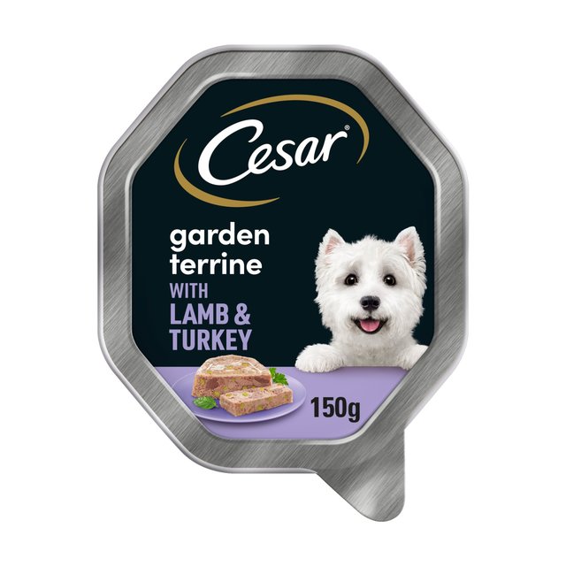 Cesar Garden Terrine Dog Food Tray Lamb, Turkey & Green Beans in Loaf, 150g