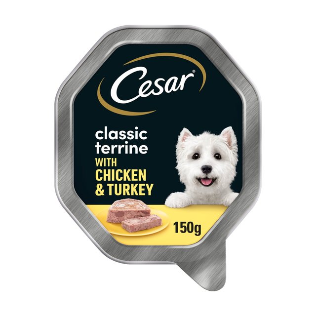 Cesar Classic Terrine Dog Food Tray Chicken & Turkey in Loaf, 150g