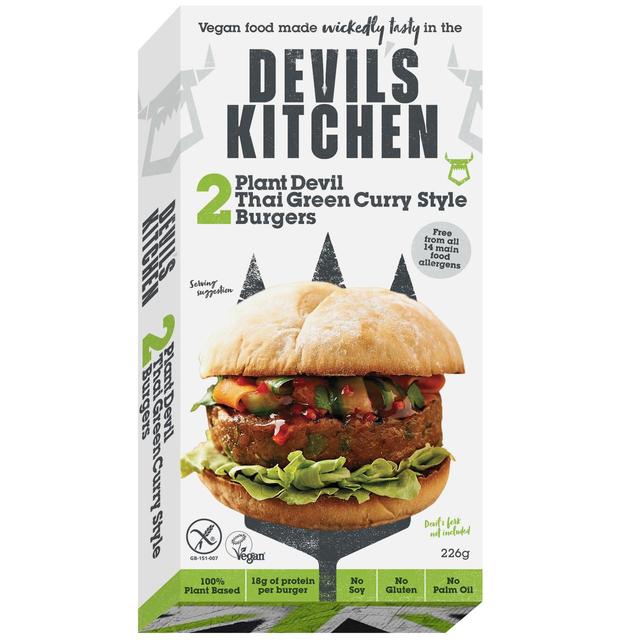 Devil’s Kitchen Thai Green Curry Style Burger, 2 Per Pack