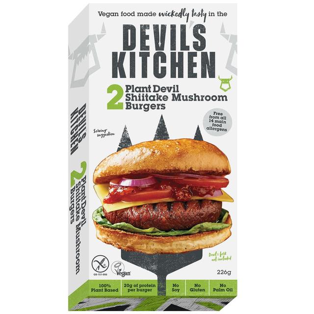 Devil’s Kitchen Shiitake Mushroom Burger, 2 Per Pack