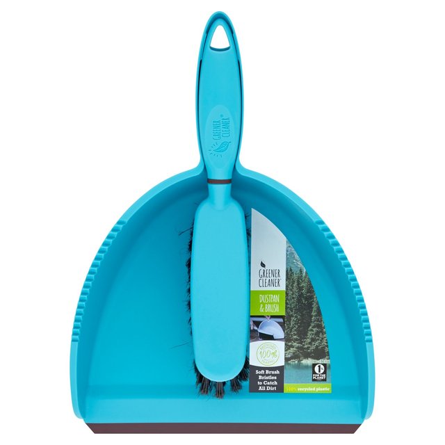 Greener Cleaner 100% Recycled Plastic Dustpan & Brush Turquoise, One Size