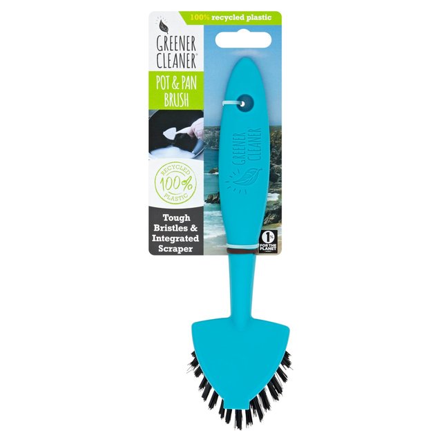 Greener Cleaner 100% Recycled Plastic Pot and Pan Brush Turquoise, One Size