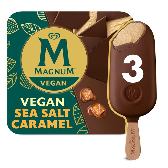 Magnum Vegan Sea Salt Caramel Ice Cream Lollies, 3 x 90ml