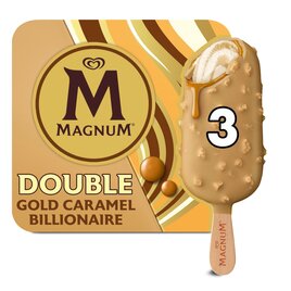 Magnum Double Gold Caramel Billionaire Ice Cream Lollies 3 x 85ml