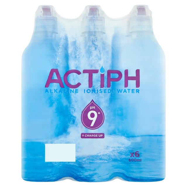 Actiph Alkaline Ionised Water, 6 x 600ml