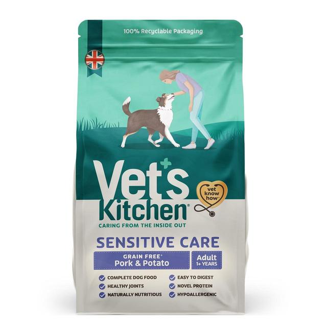 Vet’s Kitchen Sensitive Care Grain Free Adult Dry Dog Food Pork & Potato, 1kg