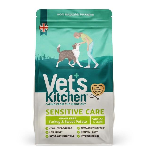 Vet’s Kitchen Grain Free Senior Dry Dog Food Turkey & Sweet Potato, 1kg