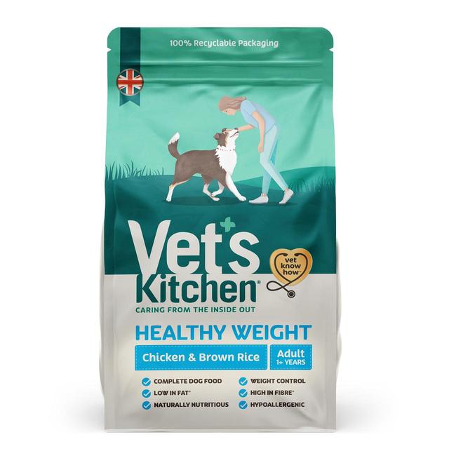 Vet’s Kitchen Healthy Weight Adult Dry Dog Food Chicken & Brown Rice, 1kg