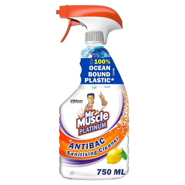 Mr Muscle Platinum Antibac Sanitising Cleaner Spray, 750ml