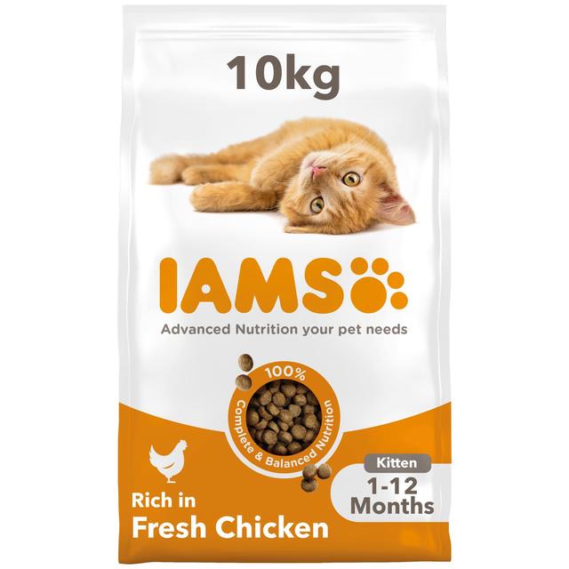 Iams for Vitality Kitten Dry Cat Food With Fresh Chicken, 10kg