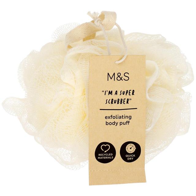 M & S Recycled Body Puff, Cream