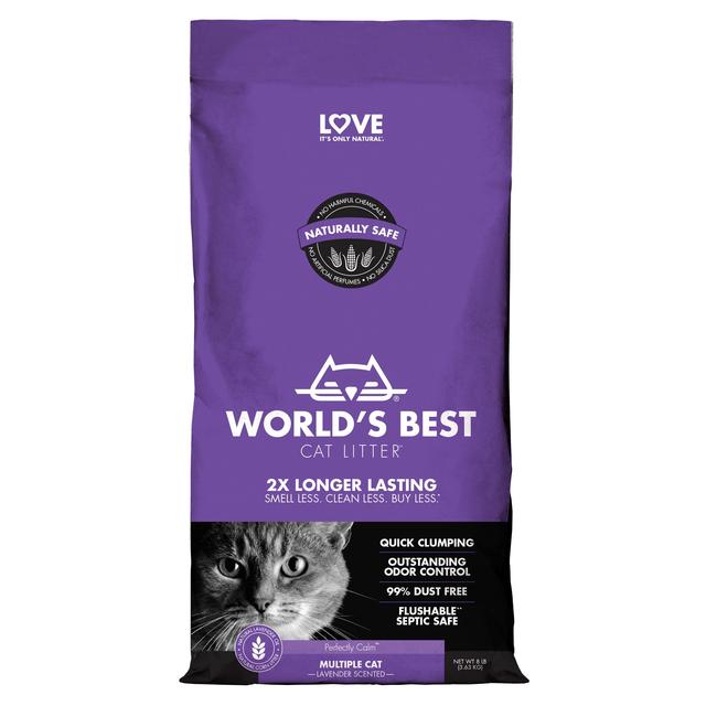 World’s Best Multiple Cat Lavender Scented Clumping Cat Litter, 3.63kg