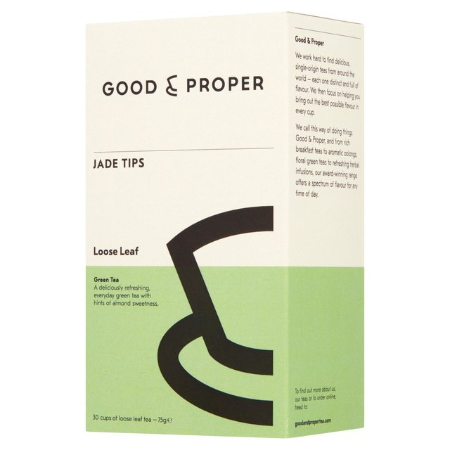 Good & Proper Tea, Loose Leaf Jade Tips Green Tea, 75g