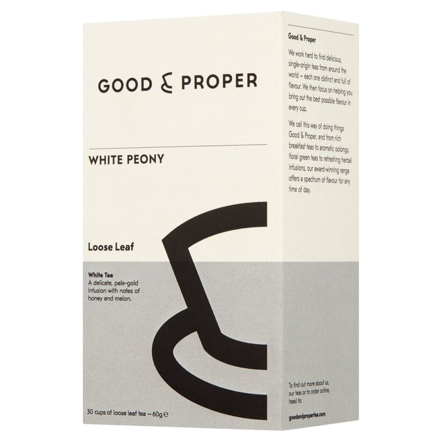 Good & Proper Tea, Loose Leaf White Peony White Tea, 60g