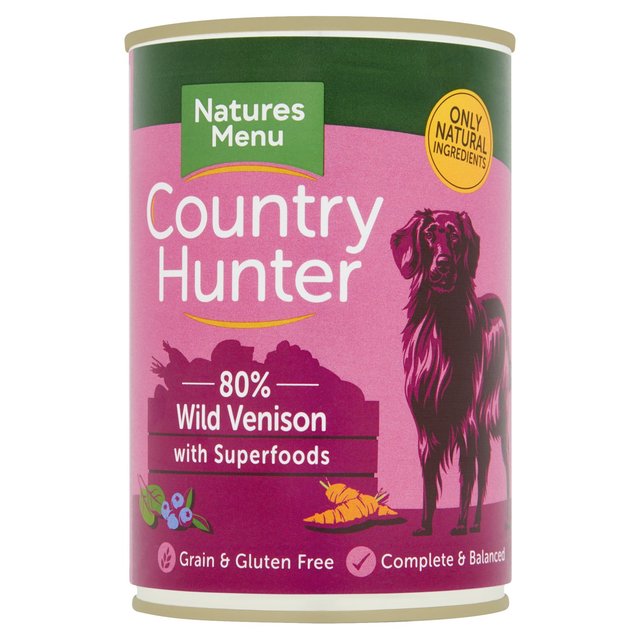 Natures Menu Country Hunter 80% Wild Venison With Superfoods Wet Dog Food, 400g
