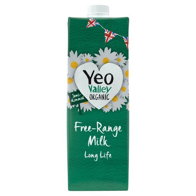 Yeo Valley Organic Free Range Semi Skimmed Long Life Milk, 1l