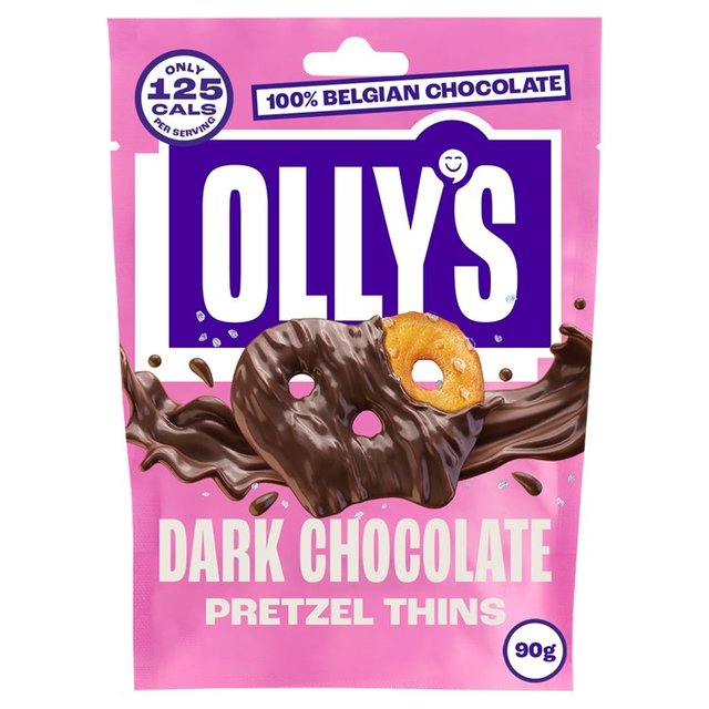 Olly’s Pretzel Thins, Dark Chocolate, 90g