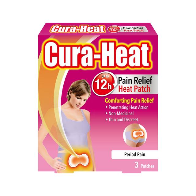 Cura-Heat Heat Patch for Period Pain, 3 Per Pack