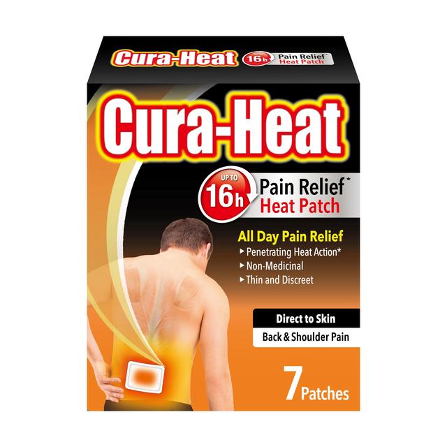 Cura-Heat Heat Patch Pain Relief Back & Shoulder Direct To Skin, 7 Per Pack