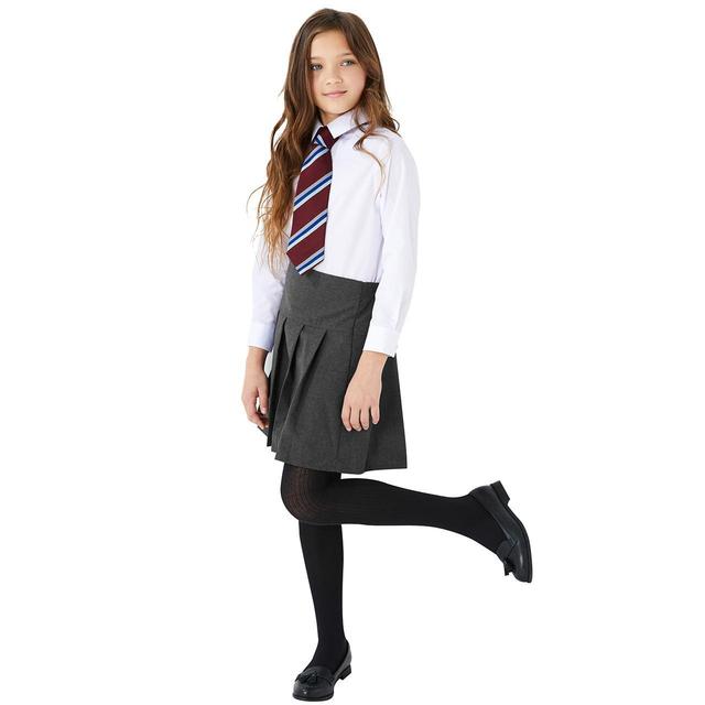 M & S Girls Crease Resistant School Skirts, 5-6 Years, Grey
