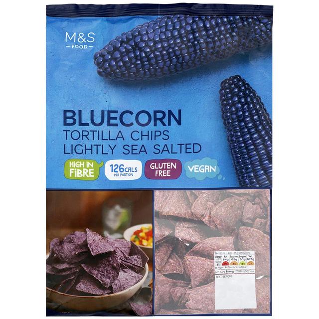 M & S Bluecorn Tortilla Lightly Sea Salted Chips, 150g