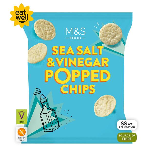 M & S Sea Salt & Apple Cider Vinegar Popped Potato Chips, 80g