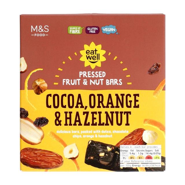 M & S Cocoa, Orange & Hazelnut Bars, 4 x 35g