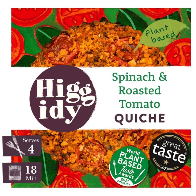 Higgidy Vegan Spinach & Tomato Quiche, 380g