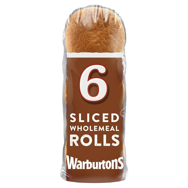 Warburtons Sliced Wholemeal Rolls, 6 Per Pack