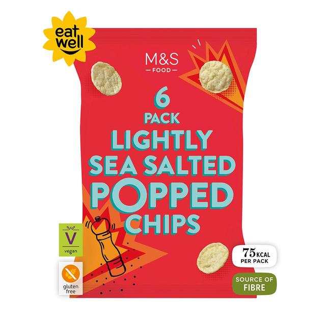 M & S Lightly Salted Popped Potato Chips Multipack, 6 x 20g