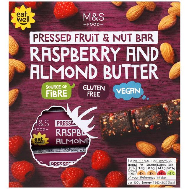 M & S Raspberry & Almond Butter Bars, 4 x 35g