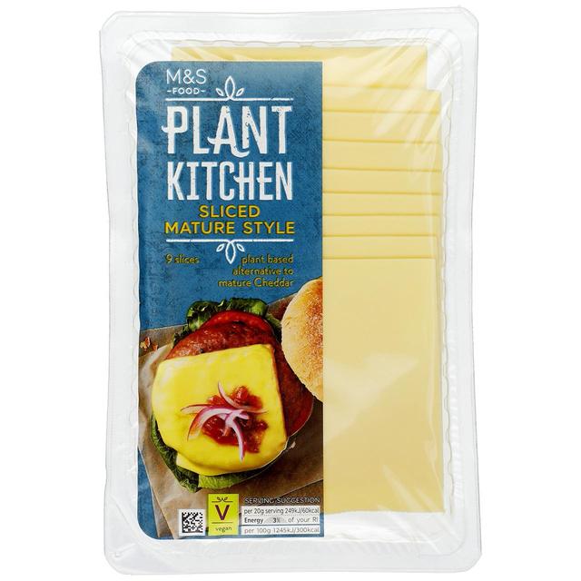 M & S Plant Kitchen Non-Dairy Sliced Mature Cheddar, 180g