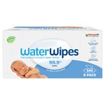 WaterWipes Baby Wipes Sensitive Newborn Plastic Free Wipes 540 Wipes  9 x 60 per pack