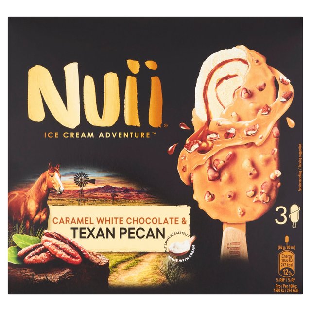 Nuii Caramel White Chocolate and Texan Pecan, 3 x 90ml