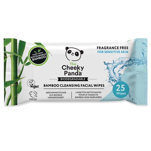 The Cheeky Panda Bamboo Facial Cleansing Wipes Unscented, 25 Per Pack