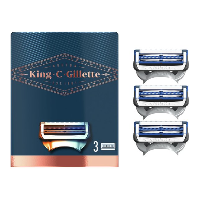 King C. Gillette Neck Shaving Razor Blades, 3 Per Pack