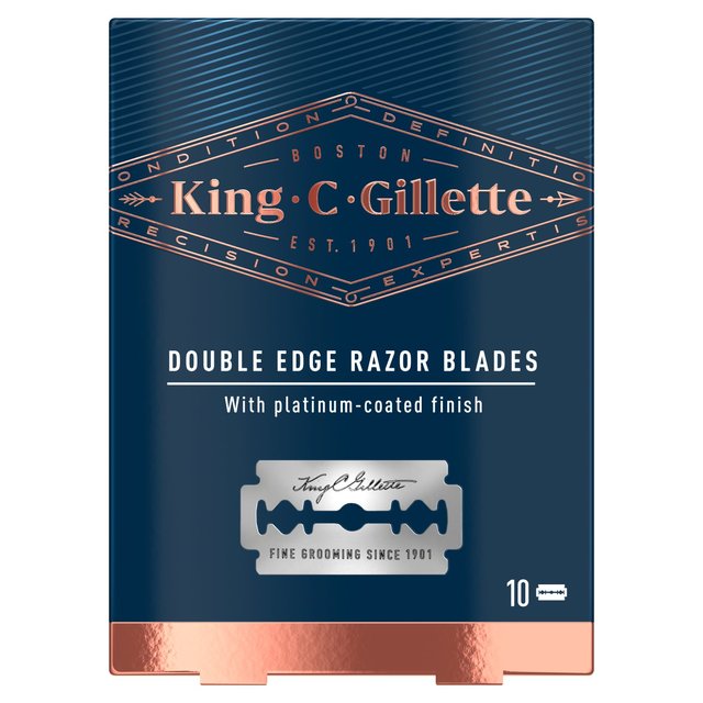 King C. Gillette Double Edge Safety Razor Blades, 10 Per Pack