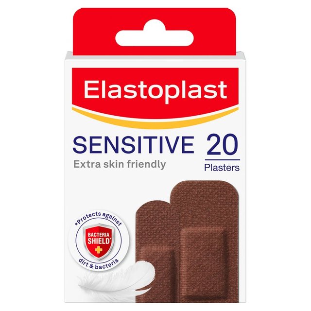 Elastoplast Sensitive Plasters Multi Tone Dark 20 Pack, 20 Per Pack