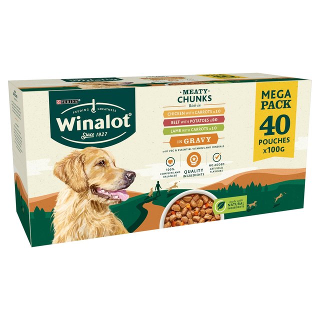 Winalot Dog Food Pouches Mixed in Gravy, 40 x 100g