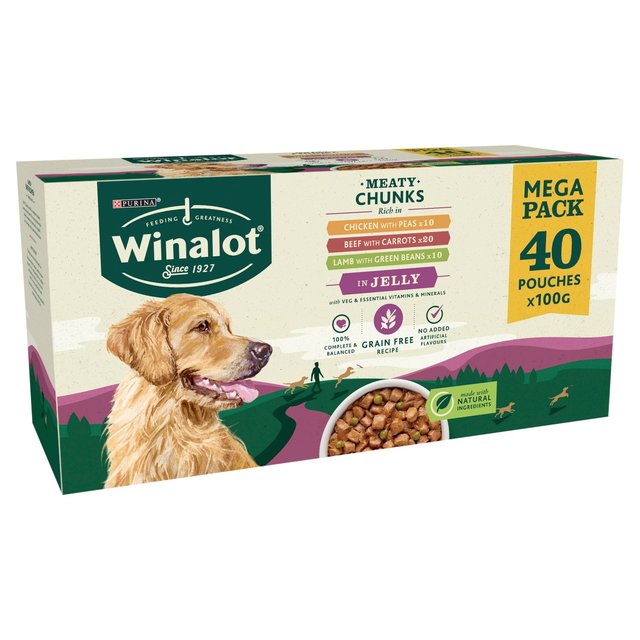 Winalot Dog Food Pouches Mixed in Jelly, 40 x 100g