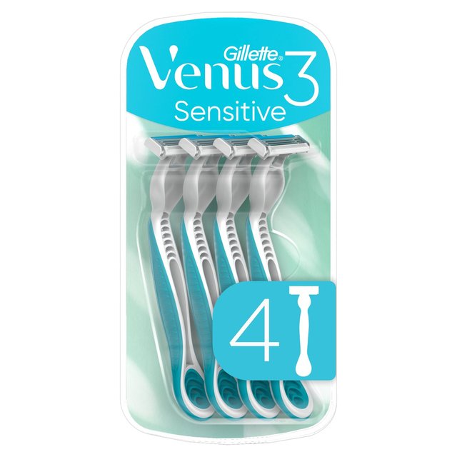 Gillette Venus 3 Disposable Razors Sensitive, 4 Per Pack