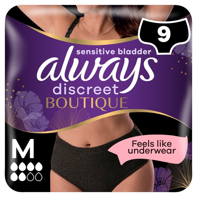 Always Discreet Incontinence Pants Boutique Underwear Incontinence Pants, Size 9 Per Pack