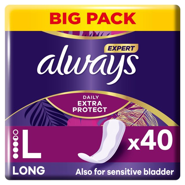 Always Dailies Profresh Panty Liners Large, 40 per Pack